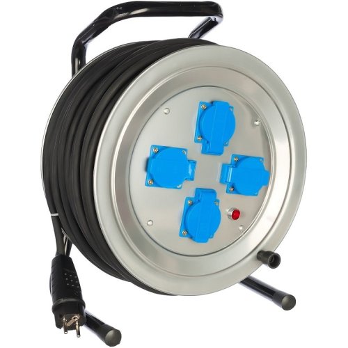 Удлинитель на металлической катушке с заземлением Союз 4х50м 16А 3500Вт IP44 фото Удлинитель на металлической катушке с заземлением Союз 4х50м 16А 3500Вт IP44 картинка